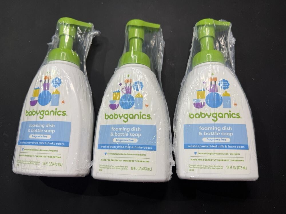 3 Packs of Alcohol and Fragrance Free Foaming Pump Bottle Dish Soap